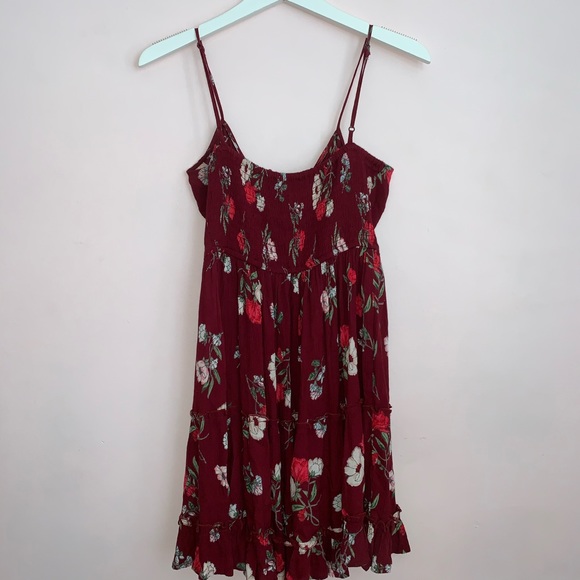 Maroon Floral Dress - Picture 2 of 3
